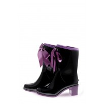 Wellies Black & Violet Short (Insulated)
