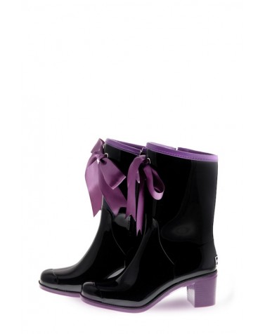 Wellies Black & Violet Short (Insulated)